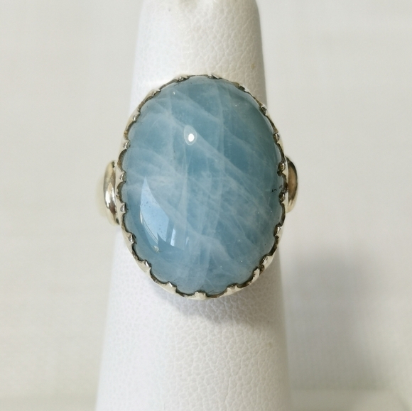 Aquamarine ring size 6 in Sterling Silver 🆕 - Picture 4 of 9